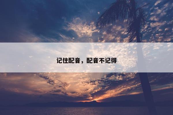 记住配音，配音不记得