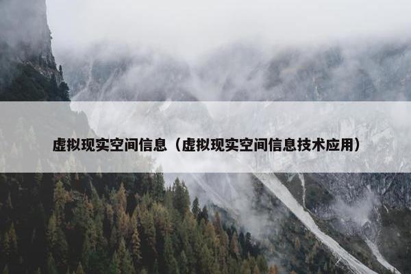 虚拟现实空间信息（虚拟现实空间信息技术应用）