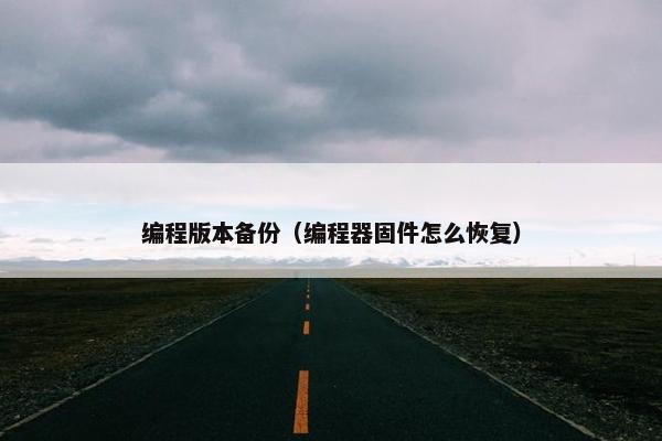 编程版本备份（编程器固件怎么恢复）