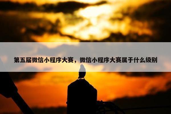 第五届微信小程序大赛，微信小程序大赛属于什么级别