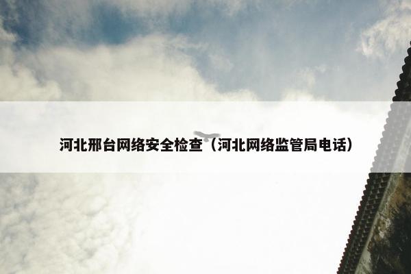 河北邢台网络安全检查（河北网络监管局电话）