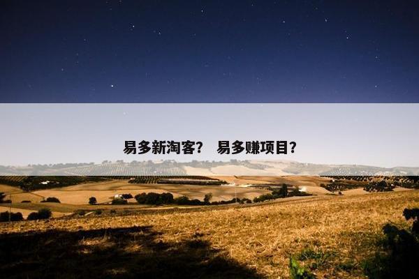 易多新淘客？ 易多赚项目？