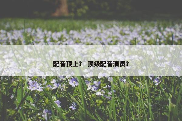 配音顶上？ 顶级配音演员？