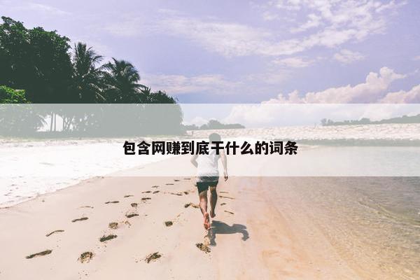 包含网赚到底干什么的词条