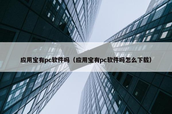应用宝有pc软件吗（应用宝有pc软件吗怎么下载）