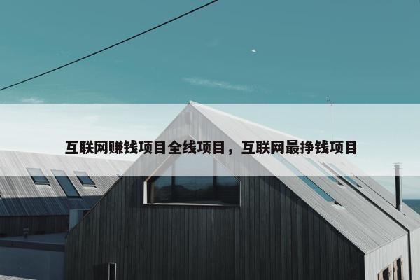 互联网赚钱项目全线项目，互联网最挣钱项目