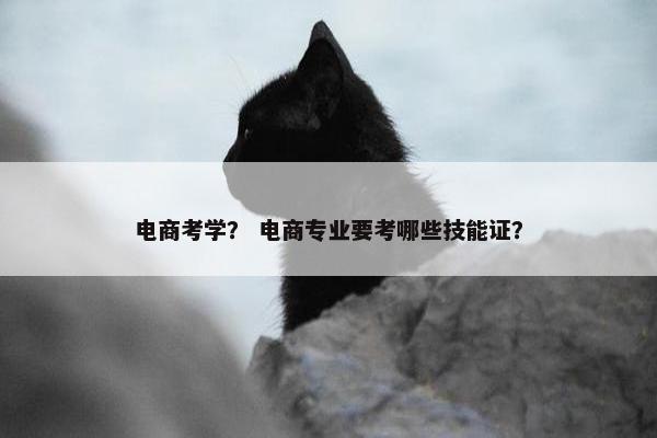 电商考学？ 电商专业要考哪些技能证？