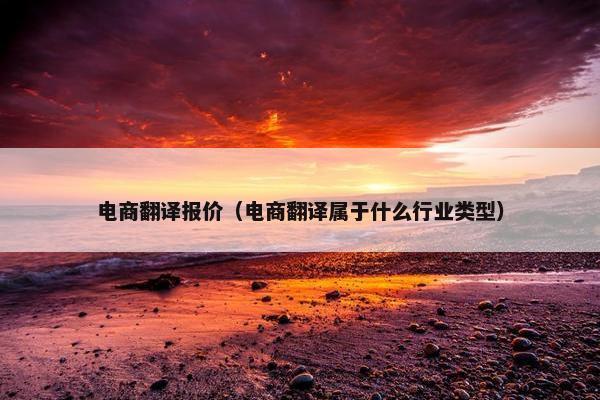 电商翻译报价（电商翻译属于什么行业类型）
