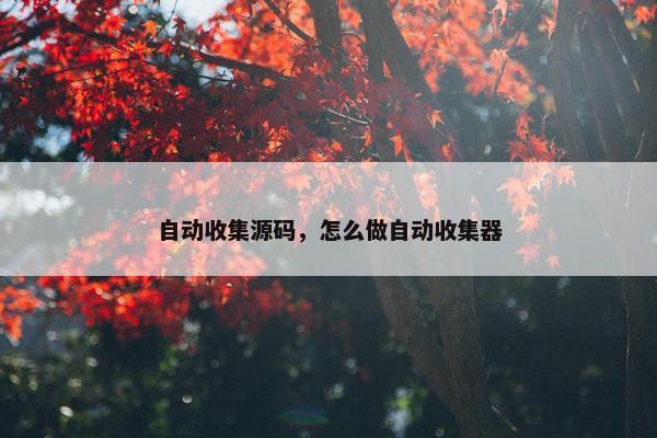 自动收集源码，怎么做自动收集器