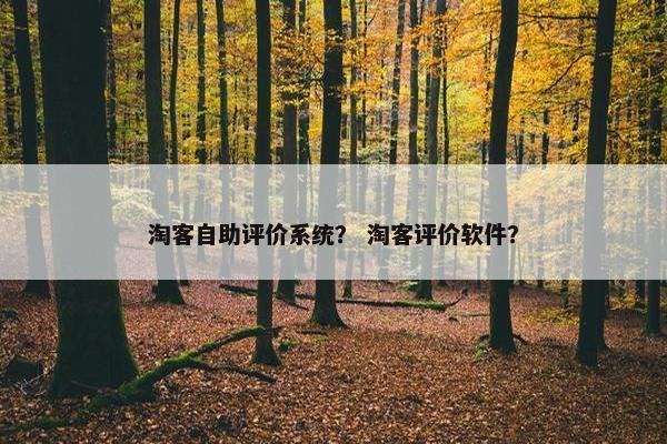 淘客自助评价系统？ 淘客评价软件？