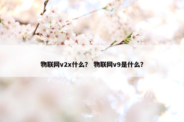 物联网v2x什么？ 物联网v9是什么？