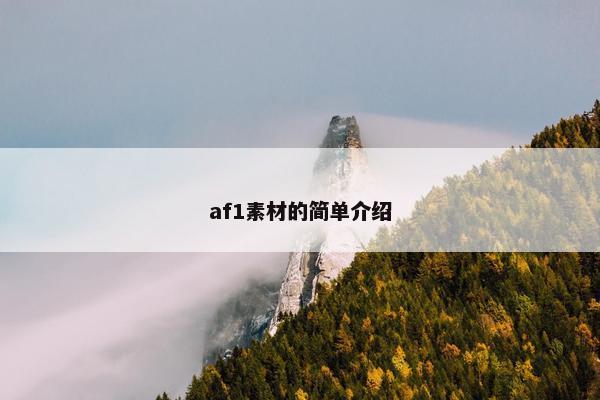 af1素材的简单介绍