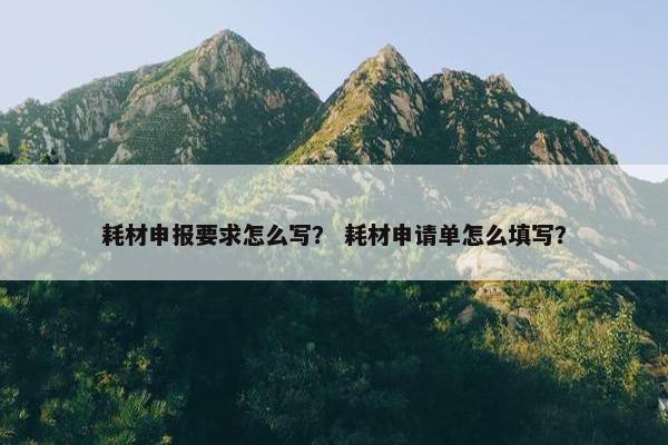 耗材申报要求怎么写？ 耗材申请单怎么填写？