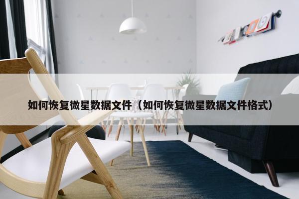 如何恢复微星数据文件（如何恢复微星数据文件格式）