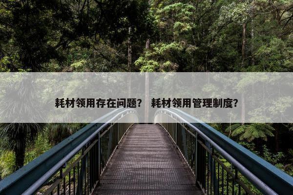 耗材领用存在问题？ 耗材领用管理制度？