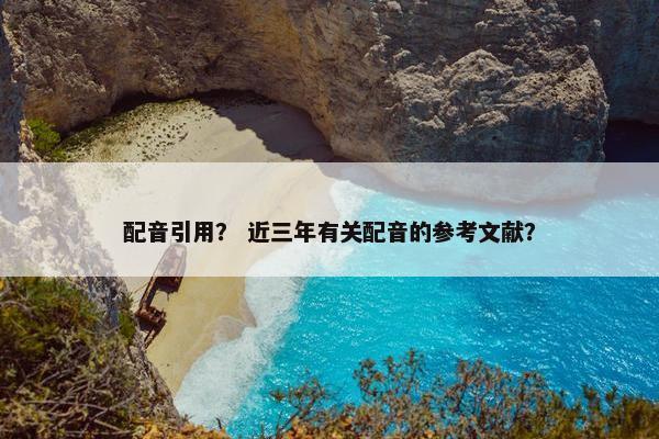 配音引用？ 近三年有关配音的参考文献？