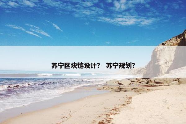 苏宁区块链设计？ 苏宁规划？