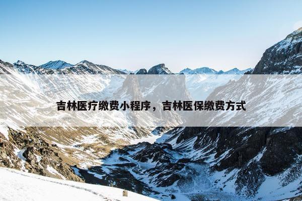 吉林医疗缴费小程序，吉林医保缴费方式
