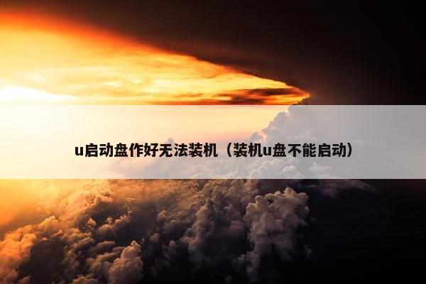 u启动盘作好无法装机（装机u盘不能启动）