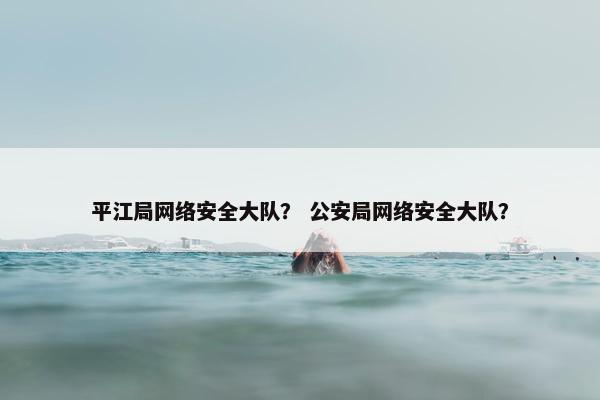 平江局网络安全大队？ 公安局网络安全大队？
