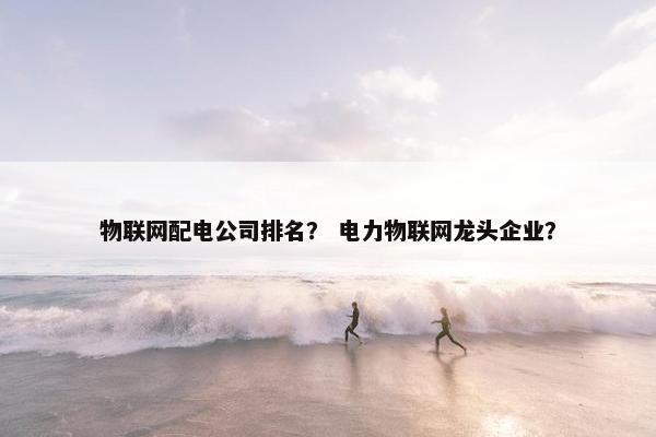 物联网配电公司排名？ 电力物联网龙头企业？