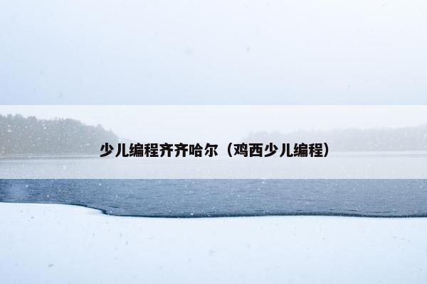 少儿编程齐齐哈尔（鸡西少儿编程）