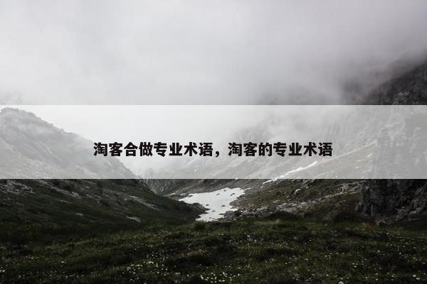 淘客合做专业术语，淘客的专业术语