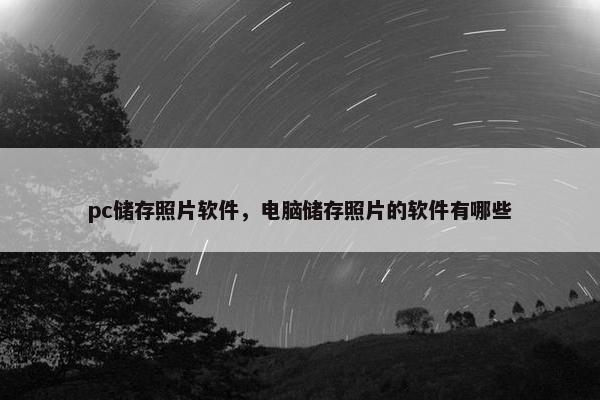 pc储存照片软件，电脑储存照片的软件有哪些