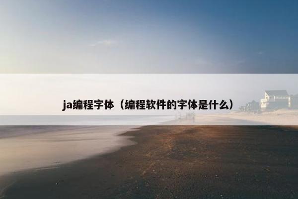 ja编程字体（编程软件的字体是什么）