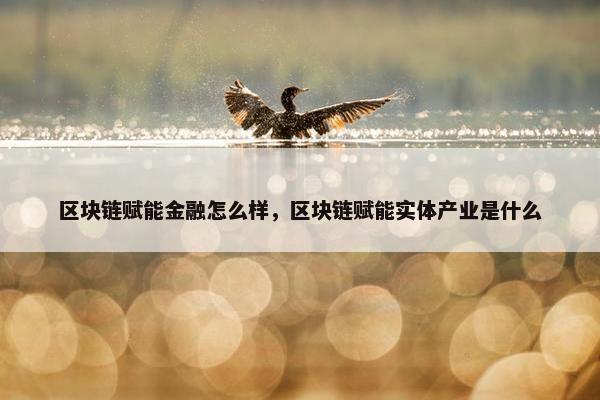 区块链赋能金融怎么样，区块链赋能实体产业是什么