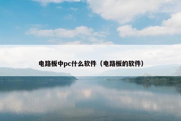电路板中pc什么软件（电路板的软件）