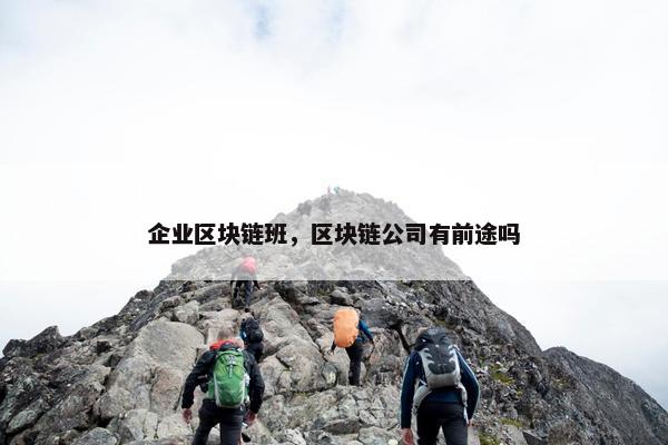 企业区块链班，区块链公司有前途吗