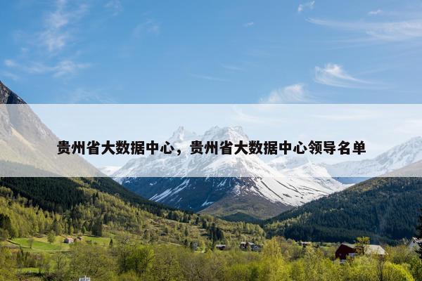 贵州省大数据中心，贵州省大数据中心领导名单