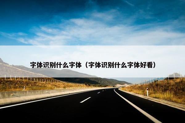 字体识别什么字体（字体识别什么字体好看）
