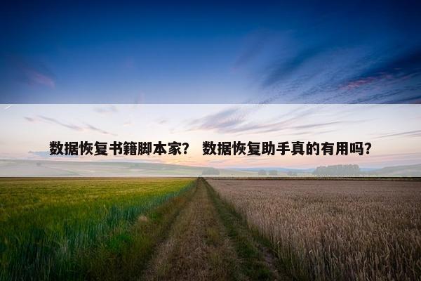 数据恢复书籍脚本家？ 数据恢复助手真的有用吗？