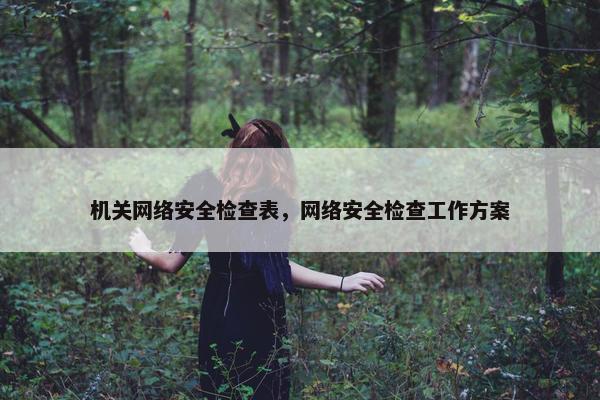 机关网络安全检查表，网络安全检查工作方案