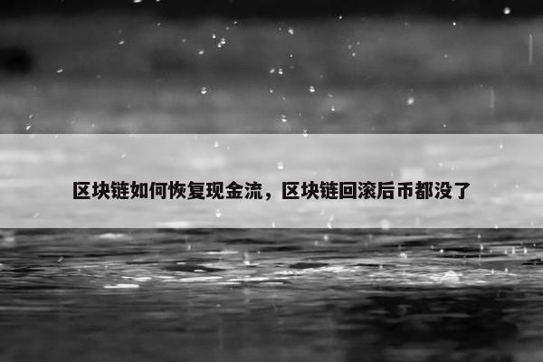 区块链如何恢复现金流，区块链回滚后币都没了