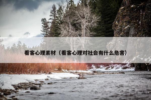看客心理素材（看客心理对社会有什么危害）