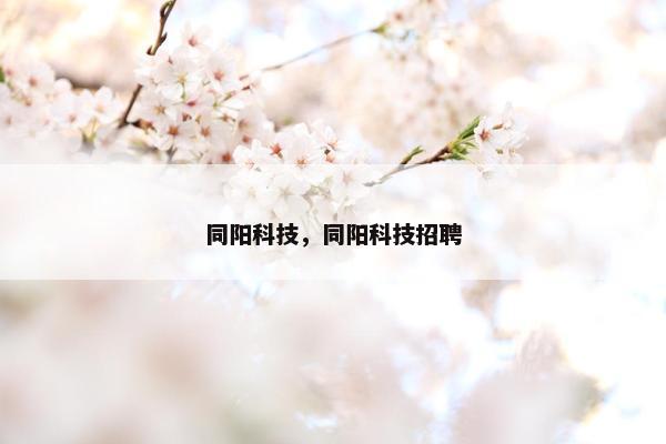 同阳科技，同阳科技招聘