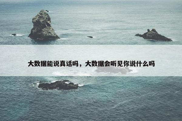 大数据能说真话吗，大数据会听见你说什么吗
