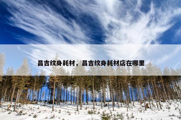 昌吉纹身耗材，昌吉纹身耗材店在哪里