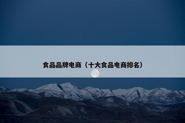 食品品牌电商（十大食品电商排名）