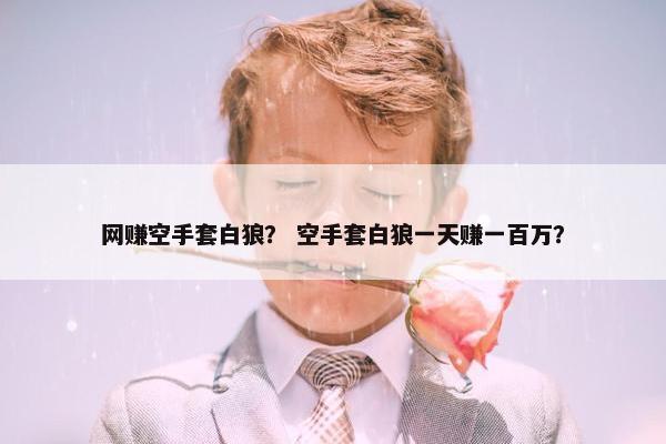 网赚空手套白狼？ 空手套白狼一天赚一百万？