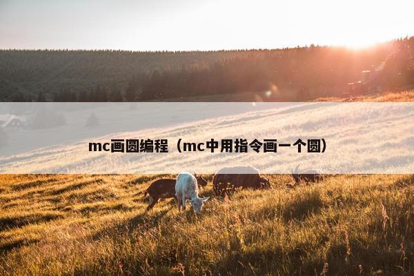 mc画圆编程（mc中用指令画一个圆）