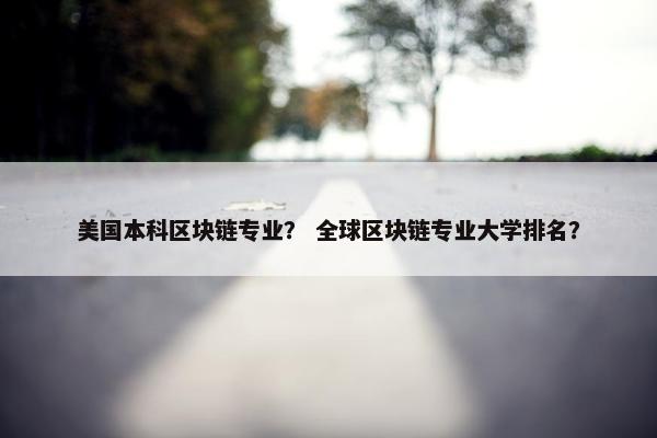 美国本科区块链专业？ 全球区块链专业大学排名？