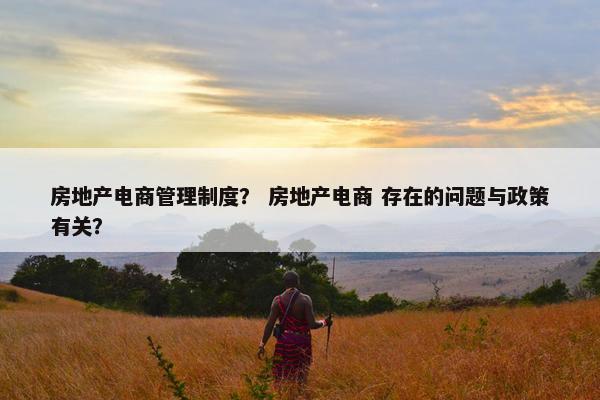 房地产电商管理制度？ 房地产电商 存在的问题与政策有关？