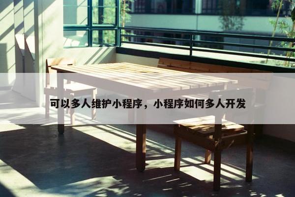 可以多人维护小程序，小程序如何多人开发