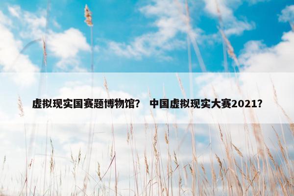 虚拟现实国赛题博物馆？ 中国虚拟现实大赛2021？