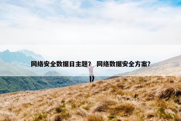 网络安全数据日主题？ 网络数据安全方案？