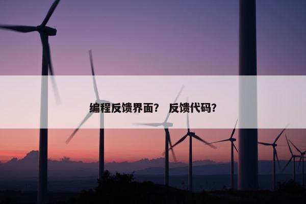 编程反馈界面？ 反馈代码？